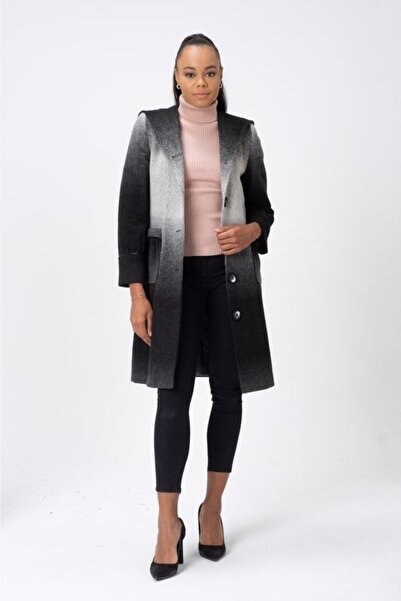 Özbil Tekstil Virgin Wool Palto - Italyan Yün Kumaş Kaban - Kapüşonlu Degrade...