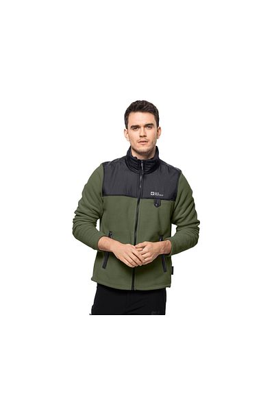 Jack Wolfskin Ανδρικό μπουφάν Dna Grizzly Fz Outdoor Fleece 1709982 -4129 Χακί
