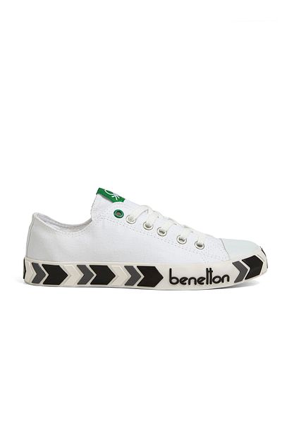 Benetton ® |   Bn-30620-3374 Alb Negru - Pantofi sport dama