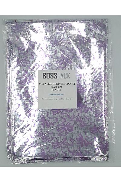 BossPack Metallized Banded (70X50CM) Gelatin Gift Bag (10 PCS) - Patterned Gift Bag