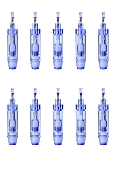MOLE 10 Pieces 12 Pin Dermapen Needle with Cover and Socket Compatible with Model A1-c and A1-w Model Devices