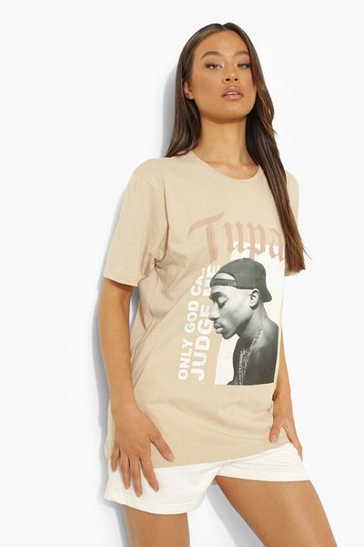 Machetta Μπλουζάκι Tupac Printed Beige Oversize