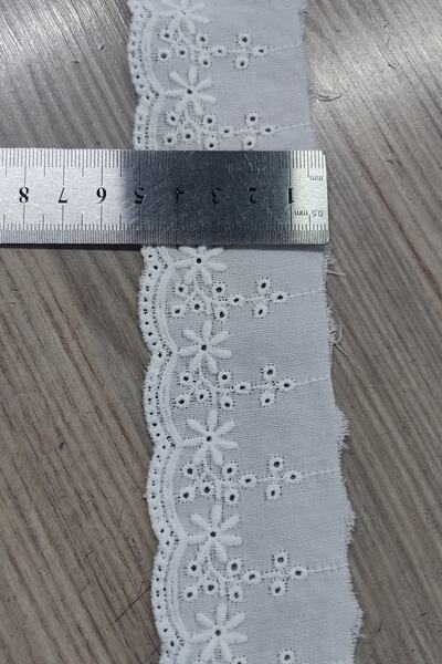 DUAYEN Fisto Vual Üzeri Işleme Koz Kenar Desen 1 Metre