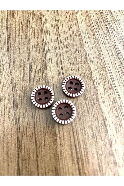 canan dizayn 11.5 mm Brown 4-Hole Polyester Button(25 Pcs)