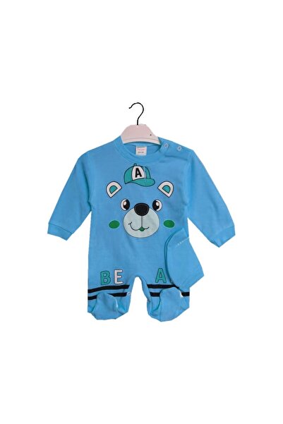 Armini %100 Pamuk Ayıcık Baskılı Bebek Tulum