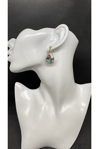 Porsuk Alternatif El Yapımı Etnik Otantik Örgü Boncuk Kadın Küpe