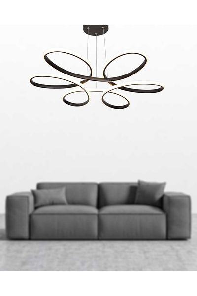 TT AYDINLATMA Tt313-sy Matte Black Daisy Model - White Light LED Chandelier