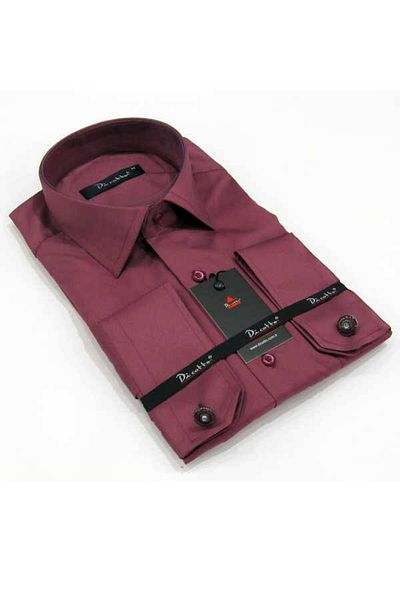 Dicotto Ανδρικό πουκάμισο με μανικετόκουμπα από Micro Fabric Plum Classic Cut - 190-23