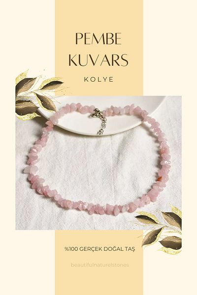 beautifulnaturelstones Pink Quartz Natural Stone Necklace (Love and Happiness)