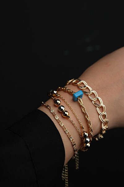 Jack Ferrero Bodrum Boncuklu Dorika Toplu Dörtlü Kadın Bileklik Seti