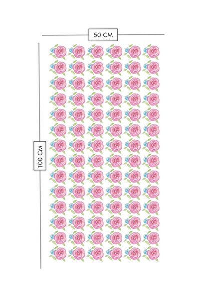 Piksel Grafik Watercolor Rose Decorative Wall Sticker