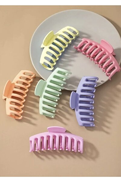 MAKSESUAR Set de 6 catarame XL de culoare pastel pentru femei