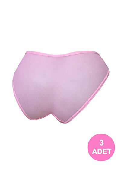 Komten Γυναικείο ροζ δαντελένιο διάφανο εσώρουχο 3 τεμαχίων