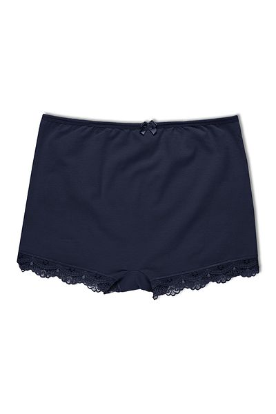 HNX Navy Blue Lace Detailed Cotton Women's Tights Shorts