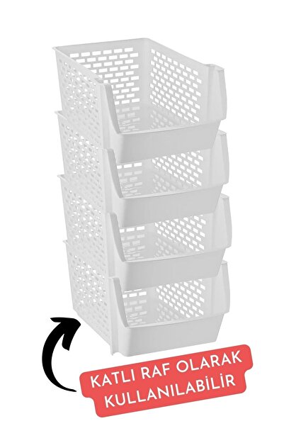 Nandy Home 6 Pieces Multi-Purpose Folded Organizer for Inside the Cabinet, Under the Sink and Inside the Refrigerator White