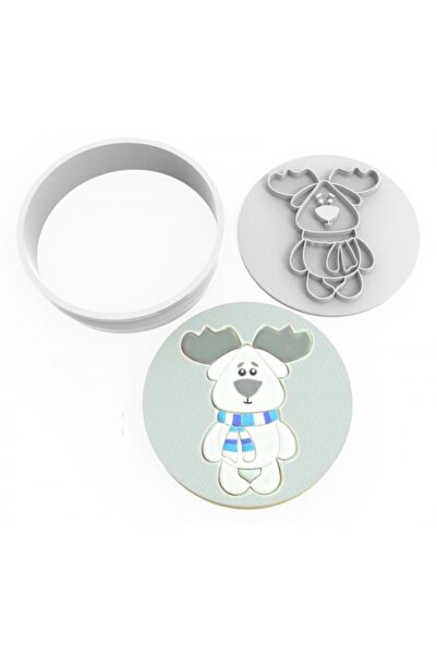 eminönüspot طقم قوالب بسكويت الرنة اللطيفة، ختم وقطاعة لب السكر