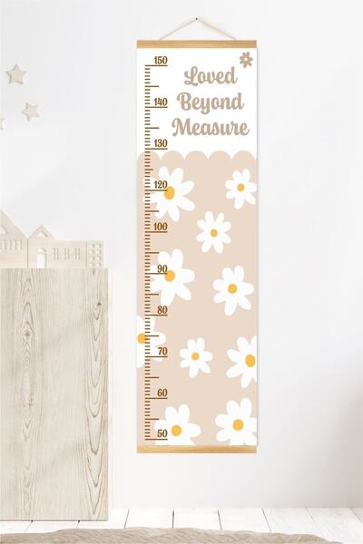 Piksel Grafik Daisy Boho Askılı Kanvas Boy Ölçer