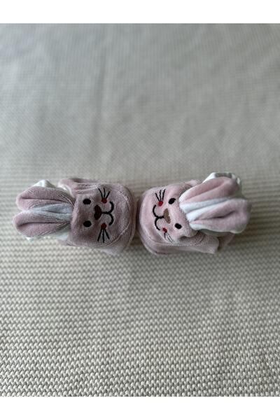 Myluni Tavşanlı Kaymaz Tabanlı Kadife Bebek Patiği