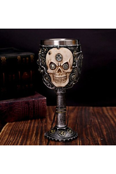 hediyeconcepti 200 مل كأس النبيذ الرجعية الهيكل العظمي الفولاذ المقاوم للصدأ