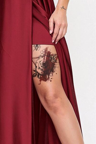 TAKIŞTIR Gül Ve Üçgen Geçici Dövme Tattoo
