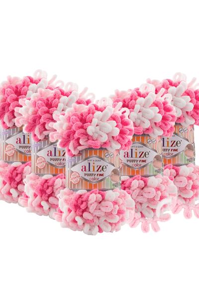 Alize Συσκευασία 5 Puffy Fine Color - 5x100 Gr με μικρό παπιγιόν.