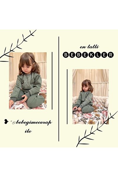 BEBEĞİME ÇORAP Παιδική φόρμα γυμναστικής με λαιμόκοψη με χοντρό ύφασμα διπλό σετ - τριών κλωστών