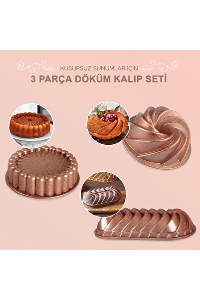 FORNELLO Rüzgar Gülü Rose Döküm Kek Kalıbı