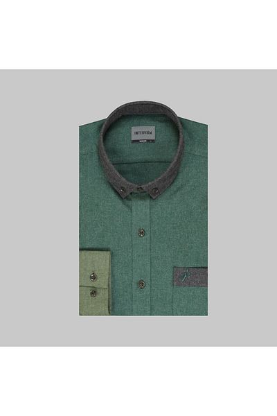 Sarar Συνέντευξη Goias Slim Fit Πράσινο πουκάμισο