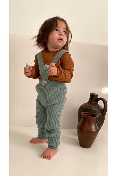 BEBEĞİME ÇORAP My Baby Girl/Boy Baby Body+ Adjustable Strap Knitwear Leggings Set of 2