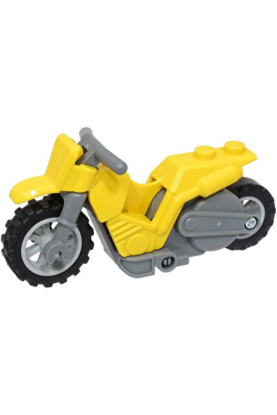 LEGO Orjinal Aksesuar Custom Moc Minifigür Sarı Yarış Motorsikleti Koyu Gri G...