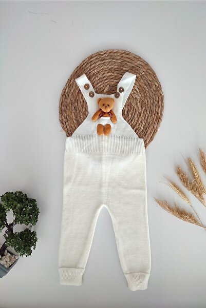 dubi baby Recos Krem Ayıcıklı Bebek Triko Slopet