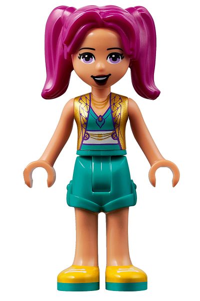 LEGO Original Accessory Custom Minifigure Minifigure Friends Camila Pink Haired Turquoise Jumpsuit