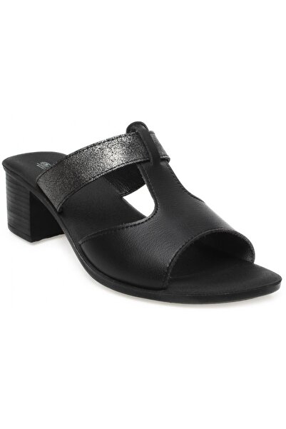 Muya 31010 Z Ceria Μαύρες Γυναικείες Παντόφλες με Τακούνι