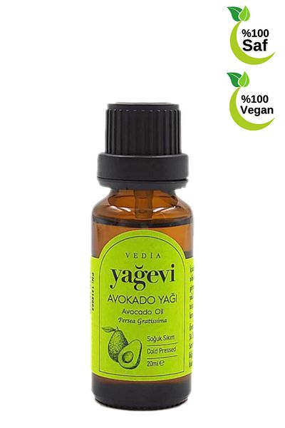 Yağevi 20 ml Avocado Oil - Cold Pressed, 100% Pure