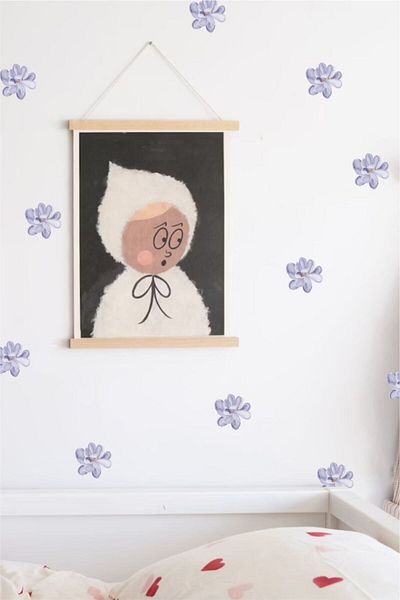 Piksel Grafik Autocolant decorativ de perete cu trandafir violet
