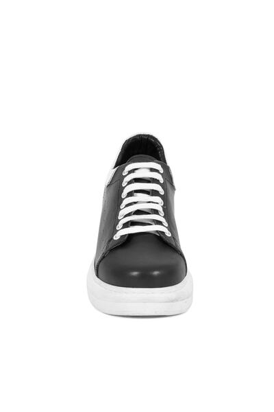 rekorsport Rekor Sport Sneaker Γνήσιο Δερμάτινο Αθλητικά Παπούτσια Μαύρο Λευκό