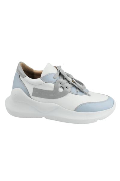 Impero Mavi-beyaz-gri Hakiki Deri Sneaker