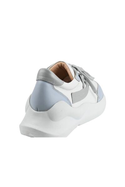 Impero Mavi-beyaz-gri Hakiki Deri Sneaker