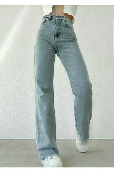 Trn JNS Sharon 90's Ice Snow Lycra Pantaloni largi Palazzo cu talie foarte înaltă