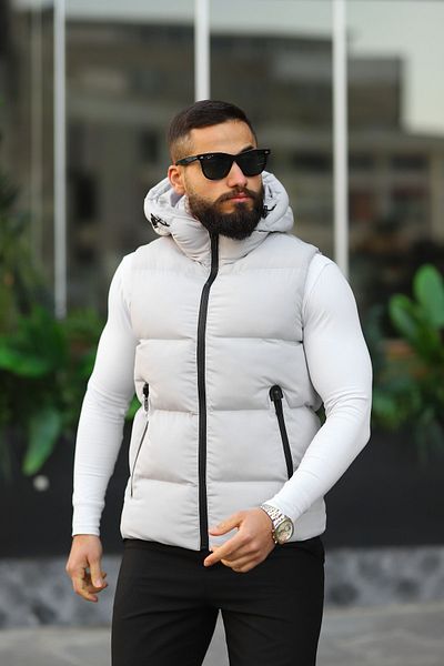 S&M CLOTHİNG НОВО СЕЗОННА ВОДОУСТОЙЧИВА НАДУВАЕМА ЖИЛЕТКА С КАЧУЛКА