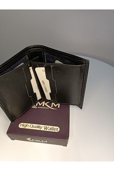 MKM Men's Black Leather Wallet 12