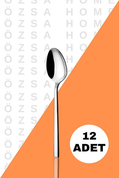 ÖzSa Home 12 Pieces Chopstick Teaspoon Straight Model for 12 People