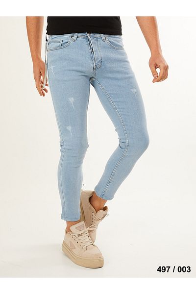 JACK CAPRİO Мъжки сини дънки Slim Fit Мъжки дънки от ликра