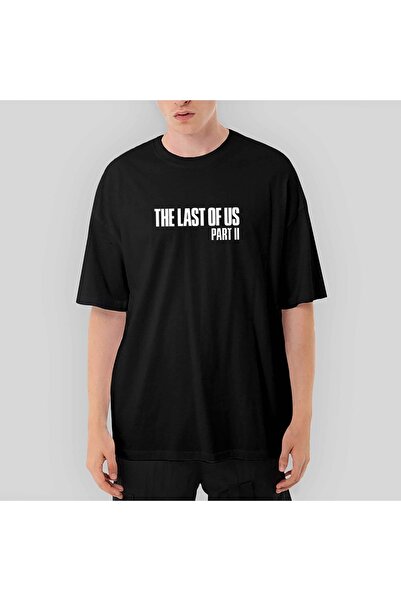 Z zepplin Tricou negru supradimensionat cu text The Last Of Us 2