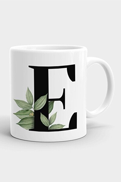 IŞILAY REKLAM كوب بورسلين أبيض مع حرف E