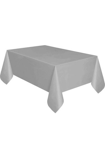 Roll-Up Plastic Tablecloth - Silver - 120x180 Cm