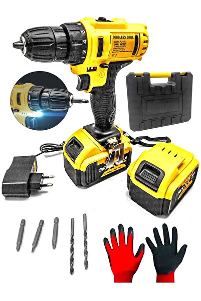 MOONSHOP Turbo Tools 36 Watt 5000 Ma 2 Li-ıon Çift Akülü Profesyonel Vidalama...