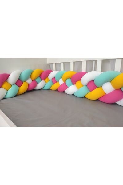 Lucky Kids 380 Cm 4'lü Örgü Koruma /70x120 Anne Yanı Park Beşik - Yatak Koruyucu