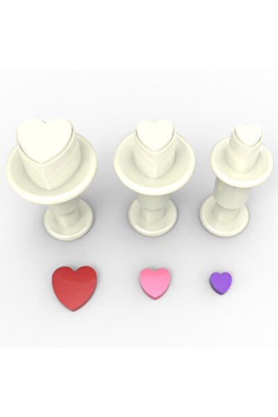 Genel Markalar Kalp Mini Enjektörlü Kopat Şeker Hamuru Küçük Boy Basmalı Kalıp