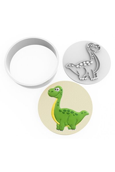 DOS طقم قوالب بسكويت على شكل ديناصور وقاطع عجينة السكر